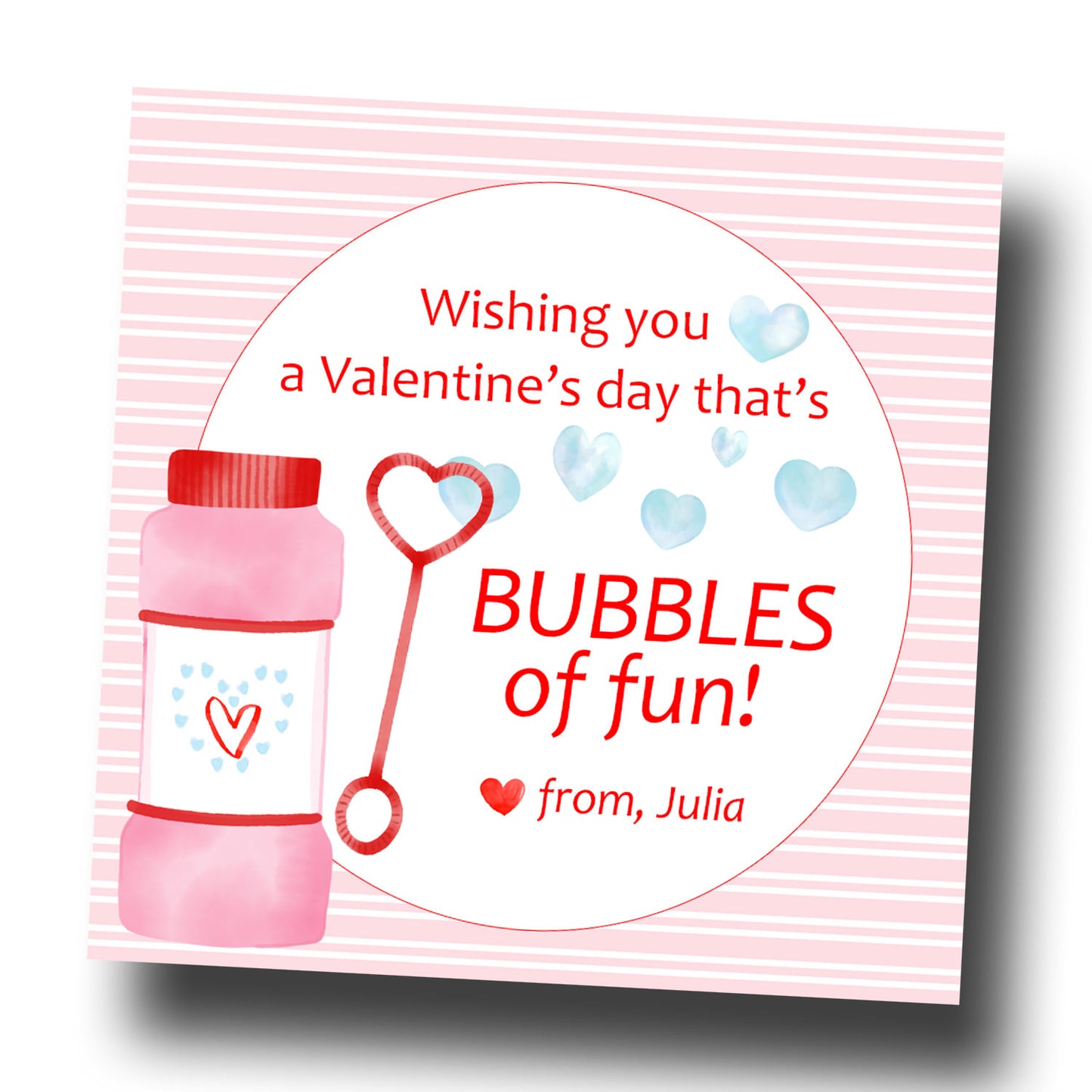 Valentine Tags & Stickers - Bubbles