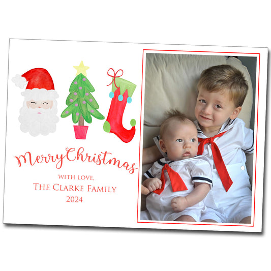 Christmas Cards - Santa, Tree & Stocking