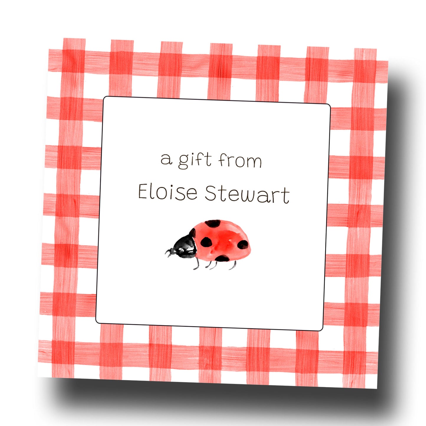 Personalized Enclosure Cards - Ladybug