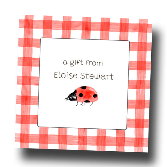 Personalized Enclosure Cards - Ladybug