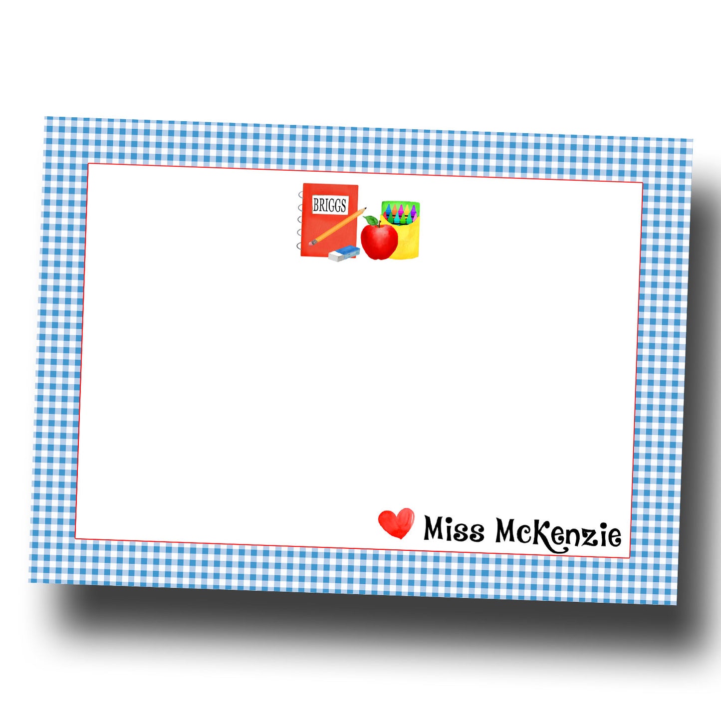 Personalized Teacher Note Cards