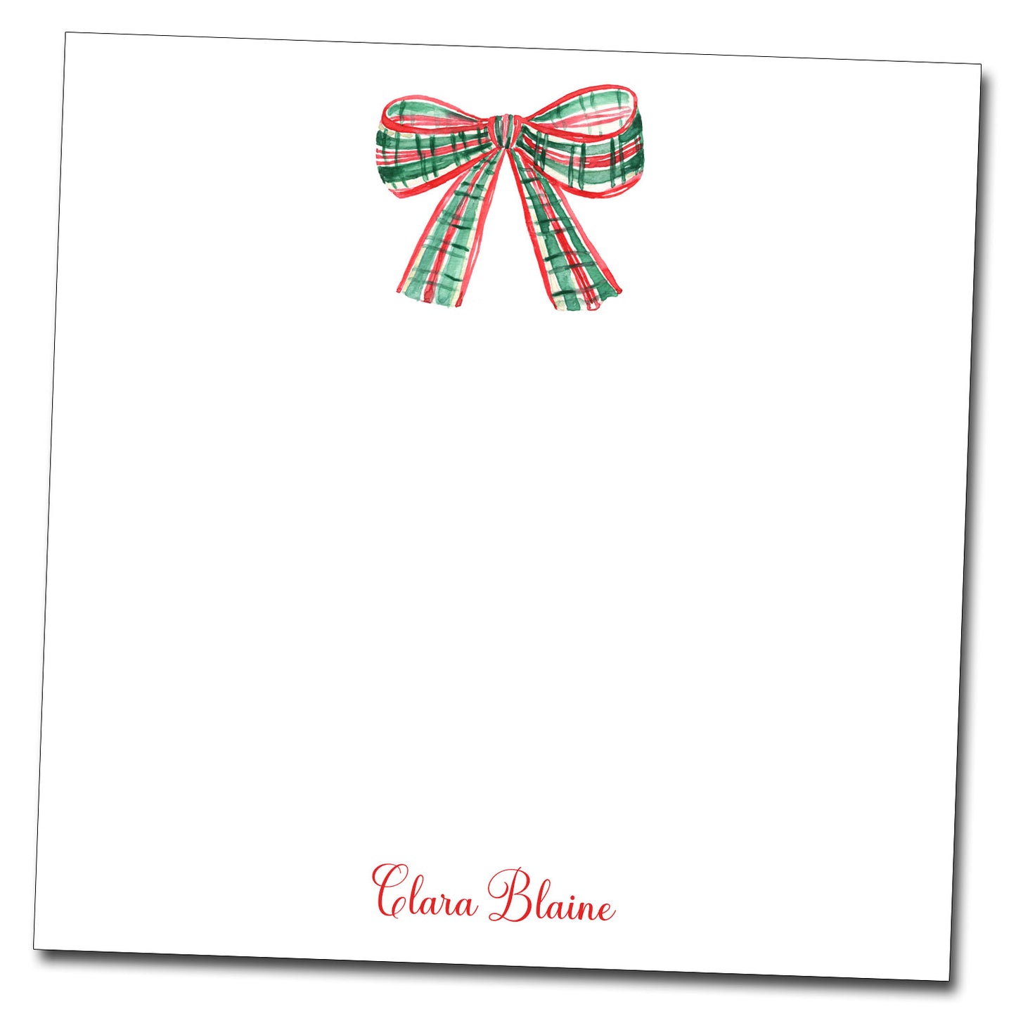 Plaid Bow Notepad