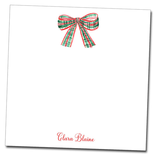 Plaid Bow Notepad