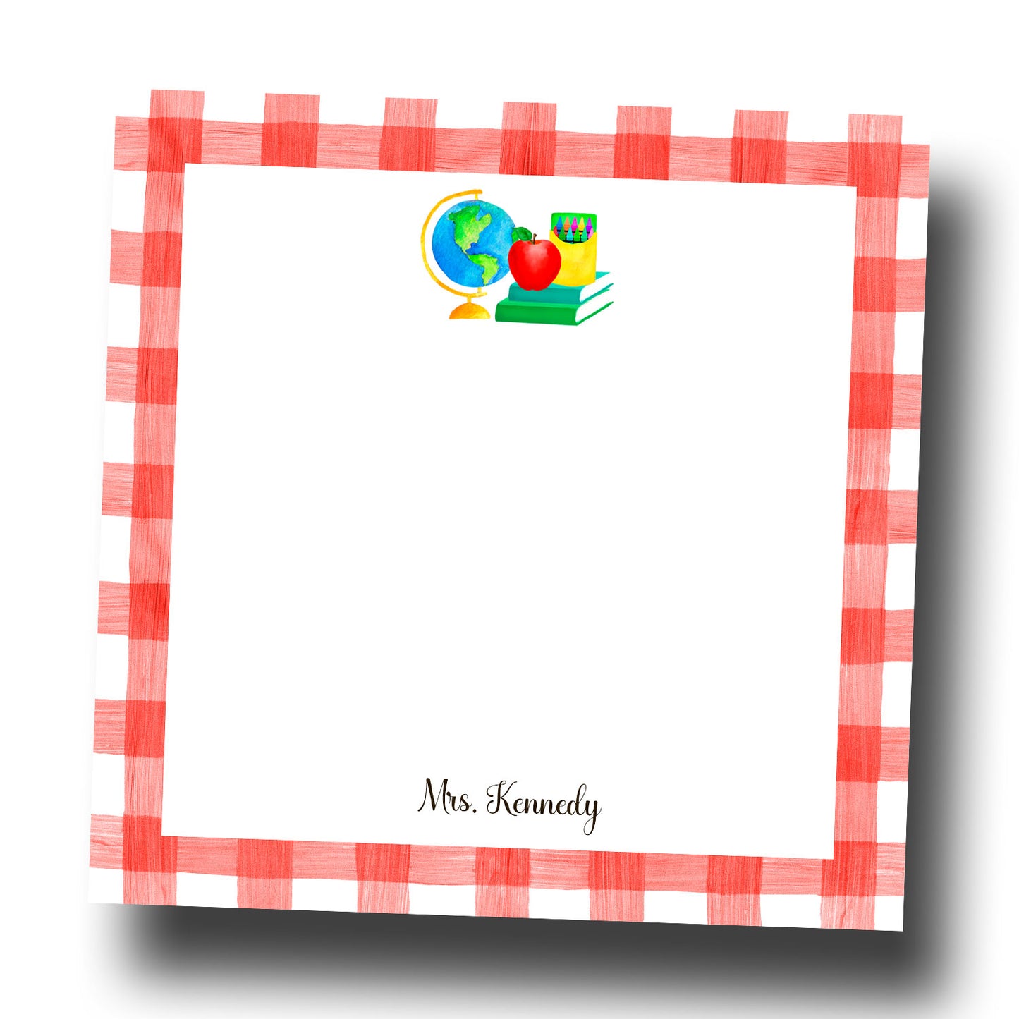 Personalized Teacher Notepad - Globe