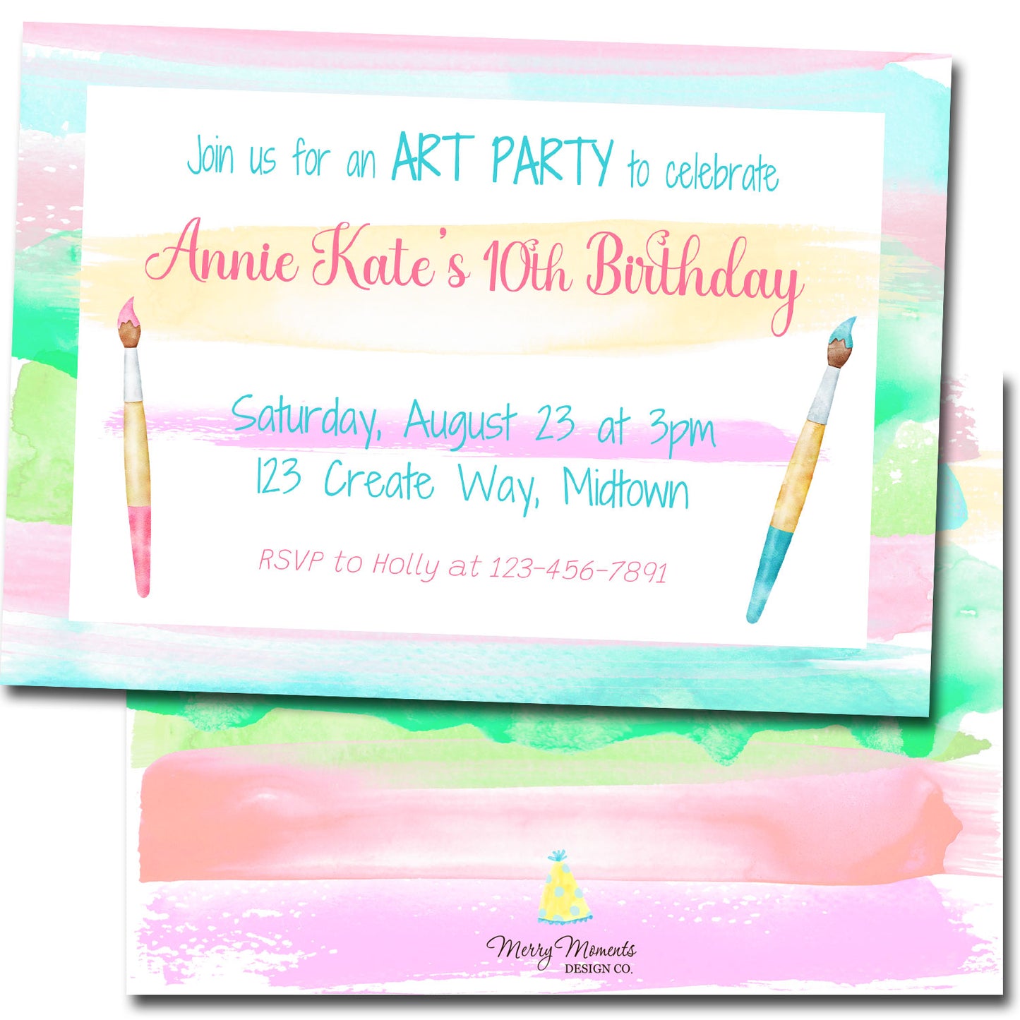Birthday Invitations, Art Party