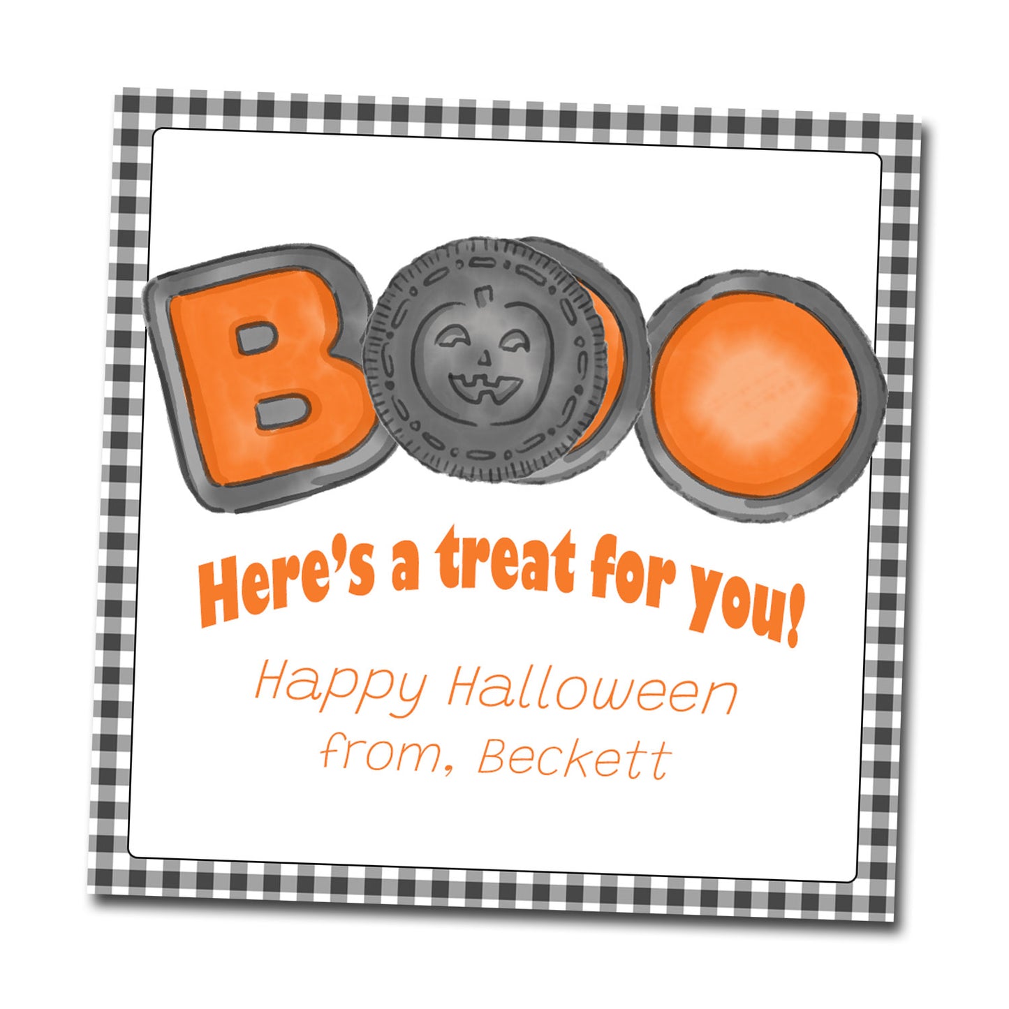 Halloween Gift Tags & Stickers -Boo cookies