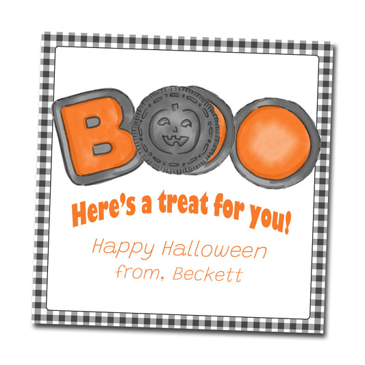 Halloween Gift Tags & Stickers -Boo cookies