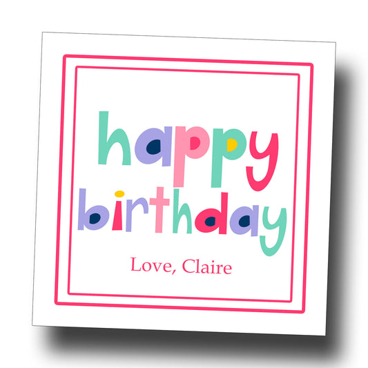 Birthday Gift Tags & Stickers - Fun Font