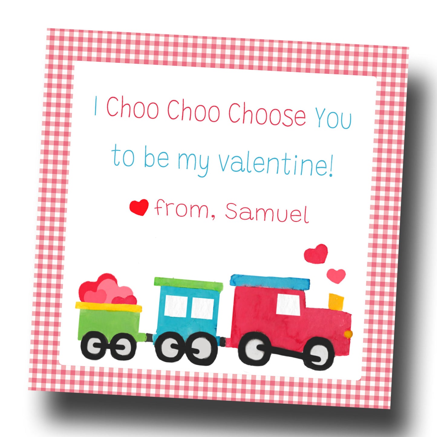 Valentine Tags & Stickers - Choo Choo Train