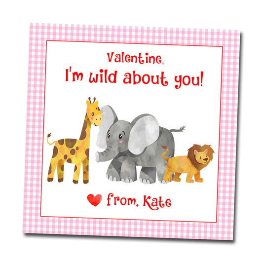Valentine Tags & Stickers - Wild Animals