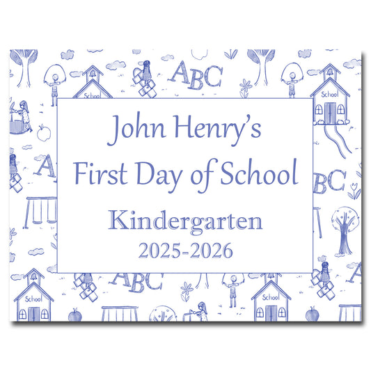 First & Last Day School Sign - Toile
