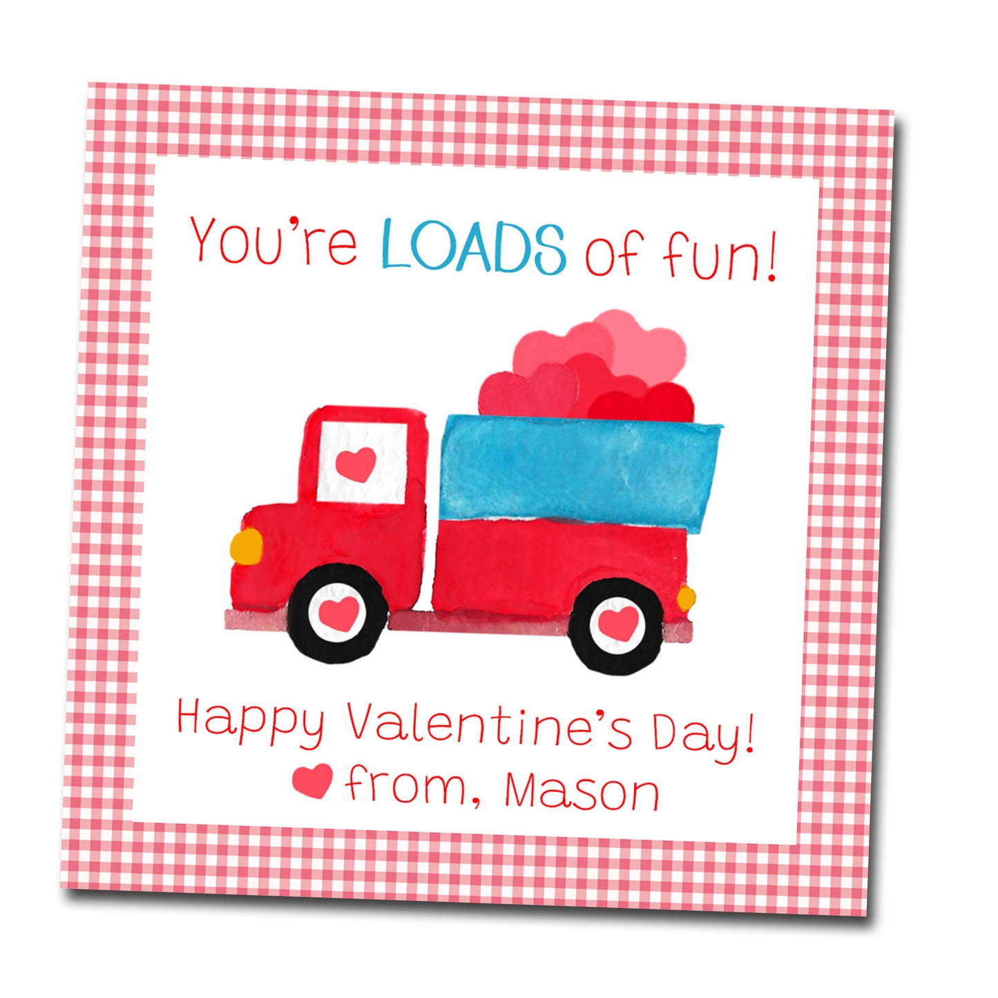 Valentine Tags & Stickers - Truck