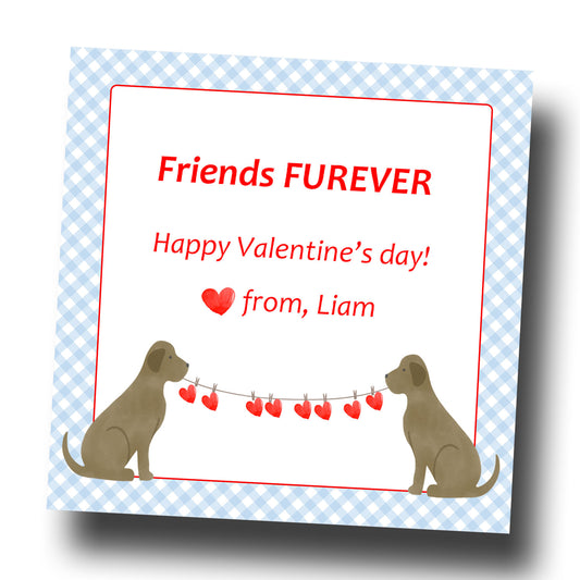 Valentine Tags & Stickers - Furever Friends