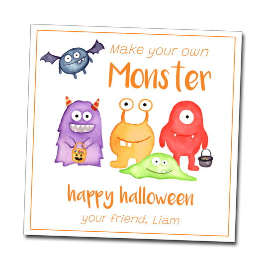 Halloween Gift Tags & Stickers - Make your own Monster