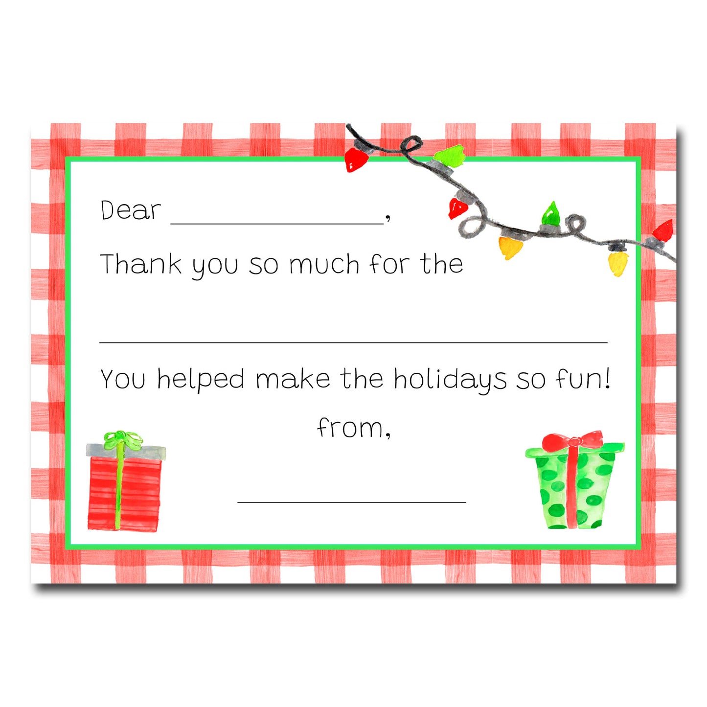 Thank You Notes, Holiday