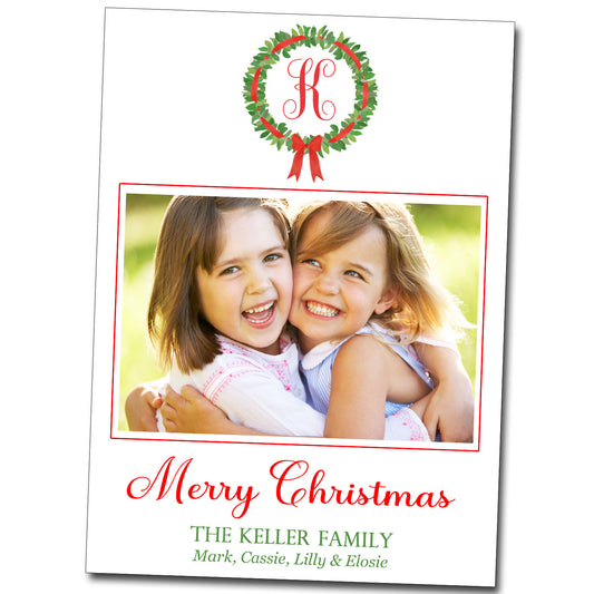 Christmas Cards - Monogram Wreath