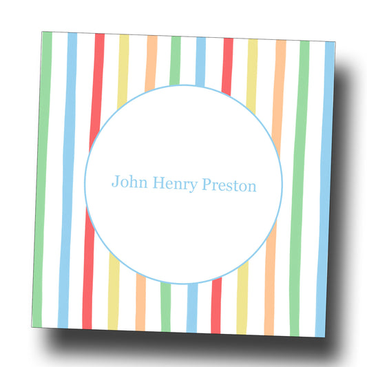 Personalized Enclosure Cards - Watercolor Stripes
