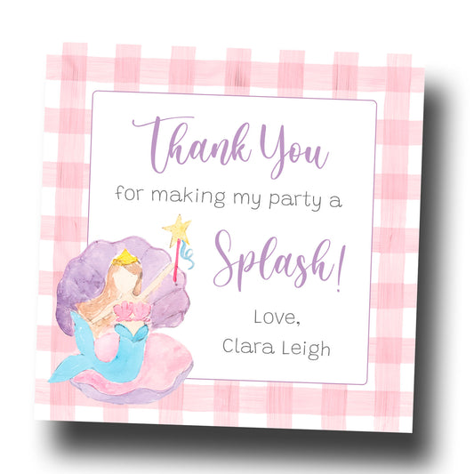Favor Tags & Stickers - Mermaid