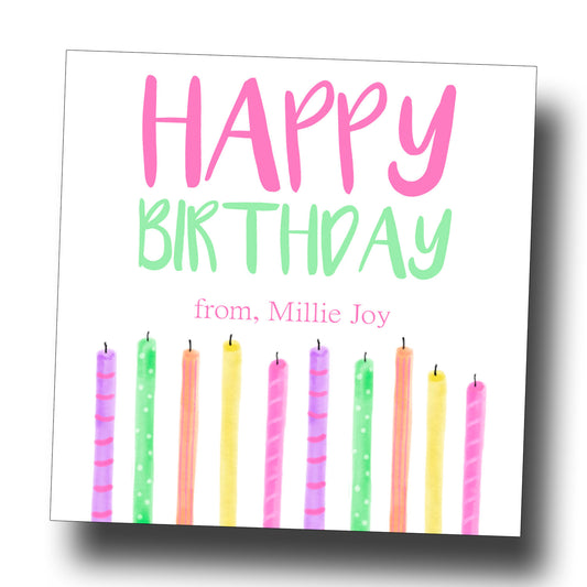Birthday Gift Tags & Stickers - Candles