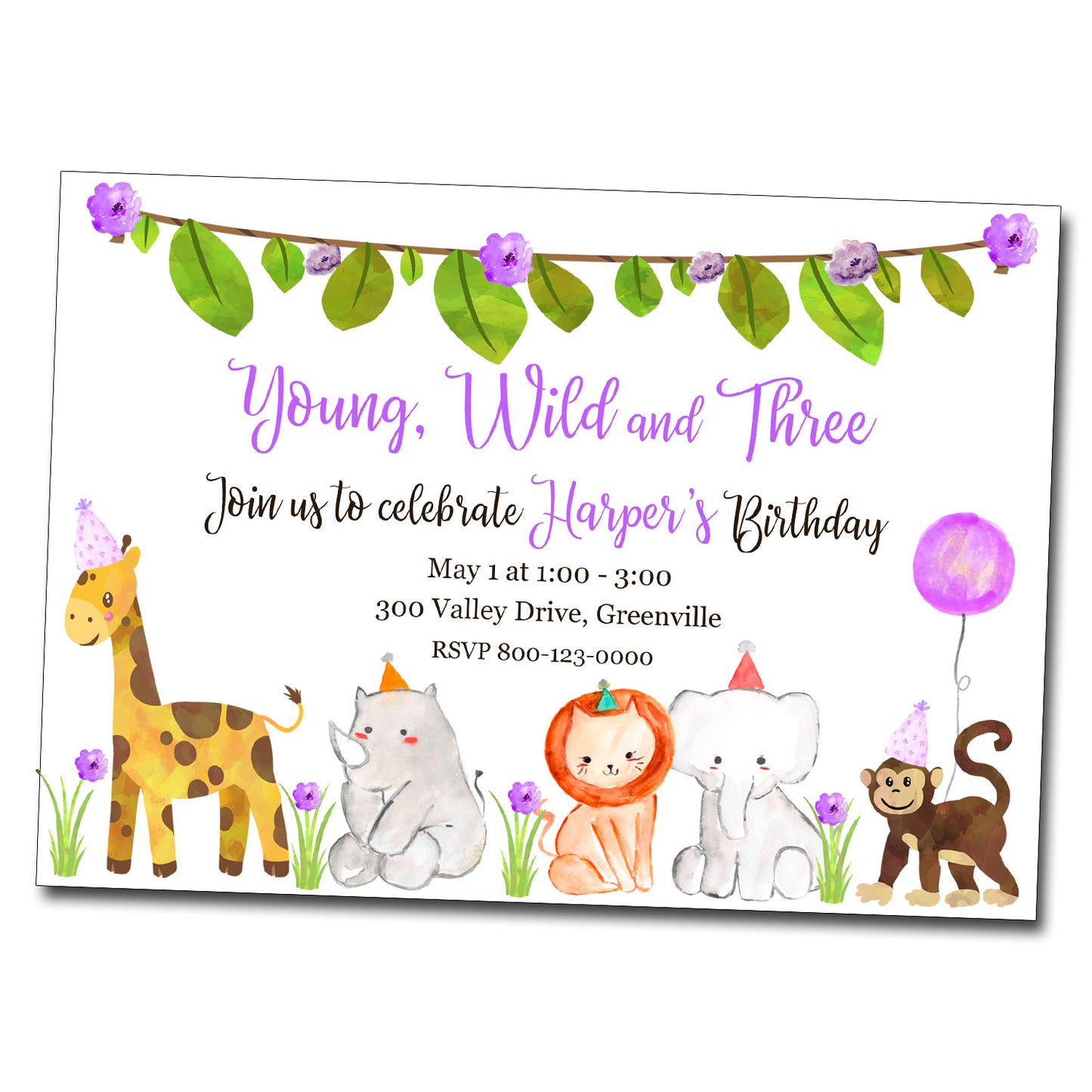 Birthday Invitations, Animals