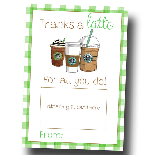 Gift Card Holder, Thanks a Latte
