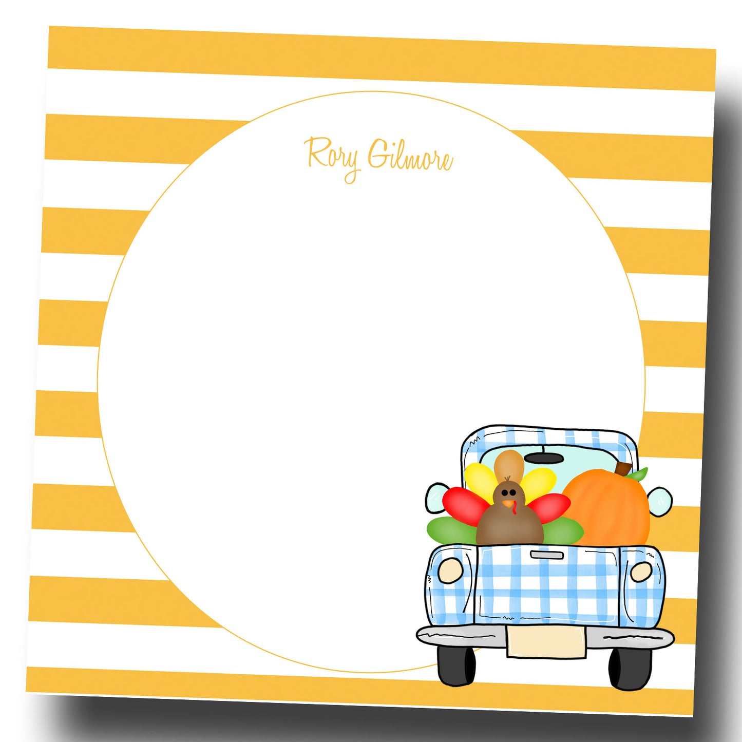 Turkey Truck Personalized Notepad