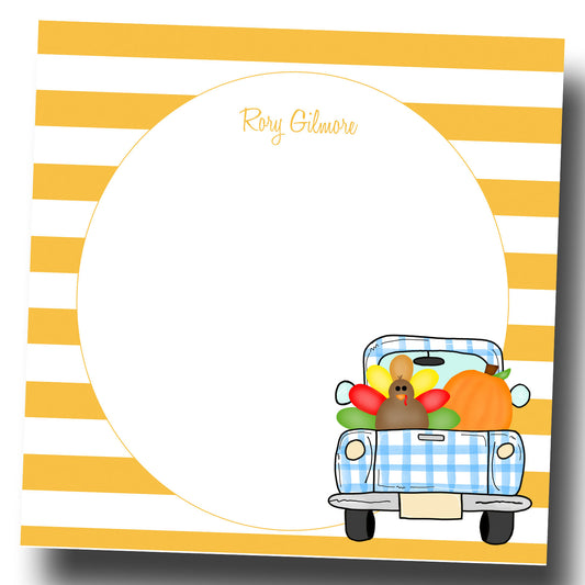 Turkey Truck Personalized Notepad