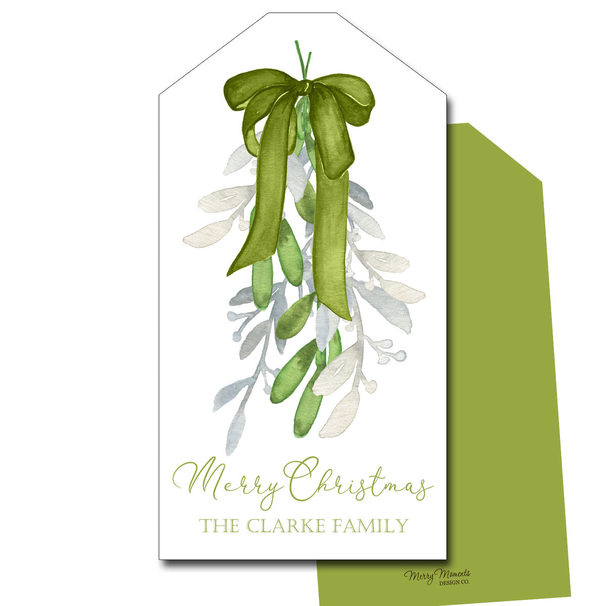 Christmas Gift Tags - Olive Greenery & Bow