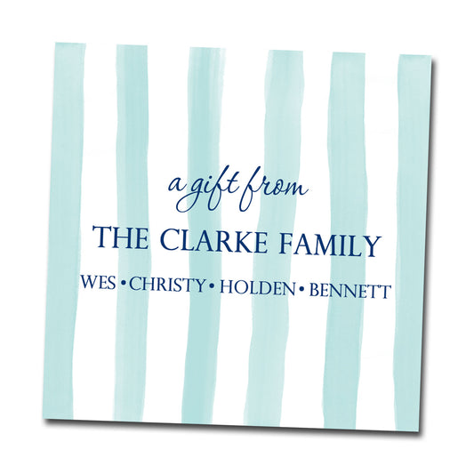 Personalized Enclosure Cards - Family Stripe