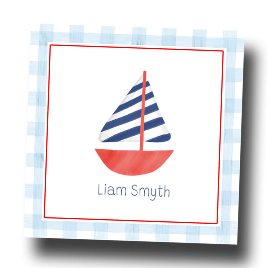 Personalized Enclosure Cards - Sailboat