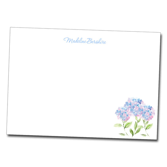 Personalized Note Cards - Hydrangeas