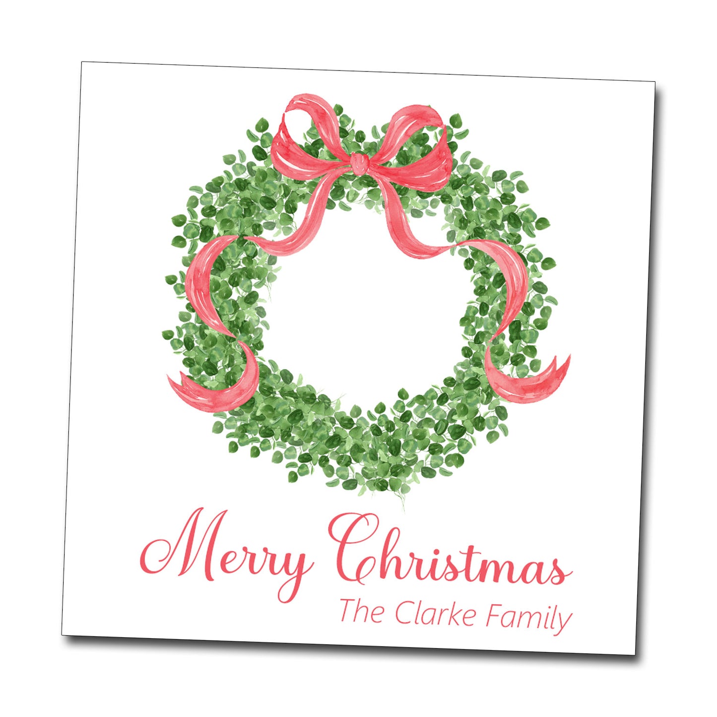 Gift Tags & Stickers - Red Bow Wreath