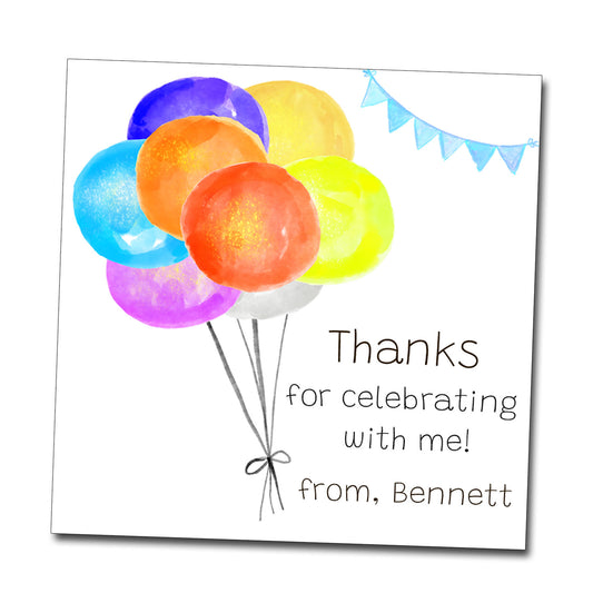 Favor Tags & Stickers - Balloons