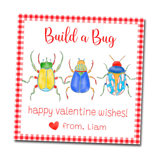 Valentine Tags & Stickers - Build a Bug