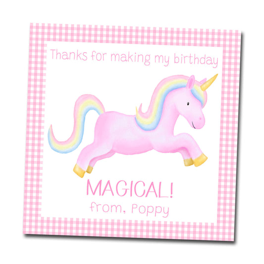 Favor Tags & Stickers - Magical Unicorn