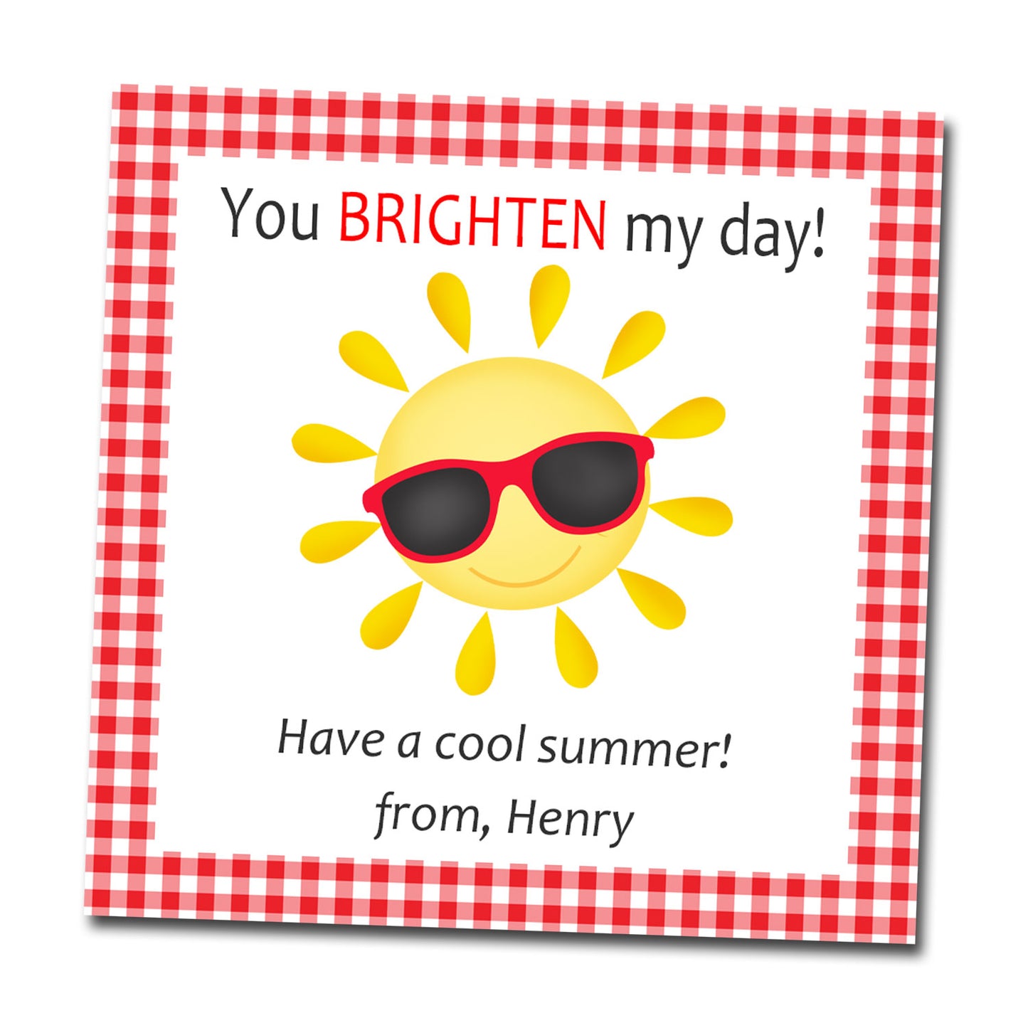 Gift Tags & Stickers - Sunny Sunglasses