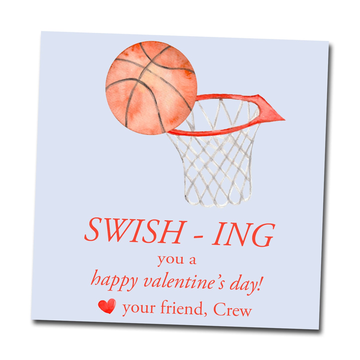 Valentine Tags & Stickers - Basketball