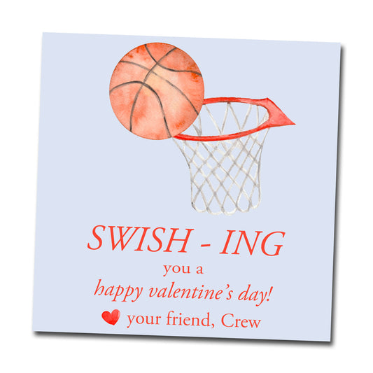 Valentine Tags & Stickers - Basketball