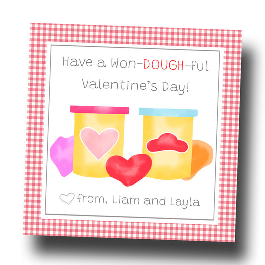 Valentine Tags & Stickers - Colorful Dough
