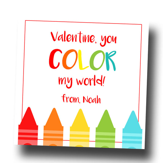 Valentine Tags & Stickers - Color