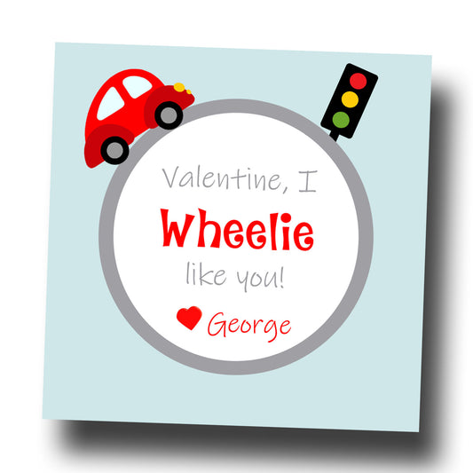 Valentine Tags & Stickers - Wheelie