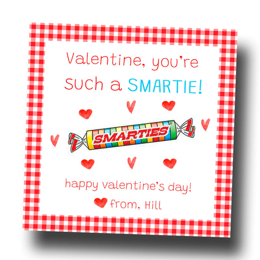 Valentine Tags & Stickers - Smarties