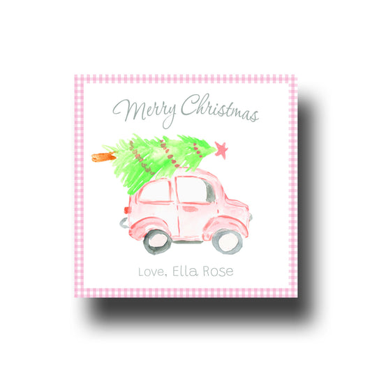 Gift Tags & Stickers - Car with Tree