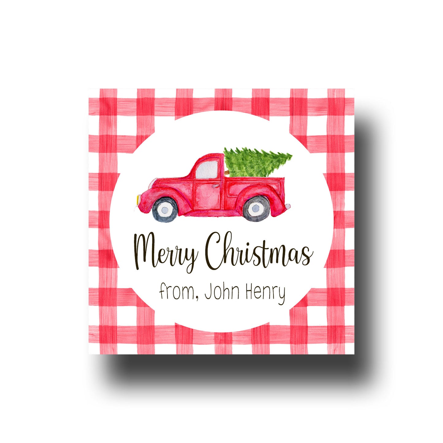 Gift Tags & Stickers - Truck with Tree