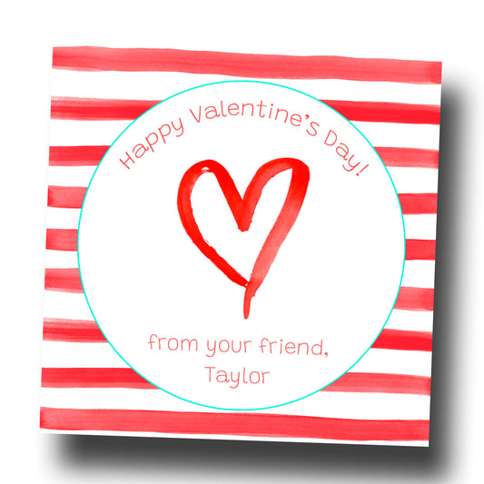 Valentine Tags & Stickers - Heart