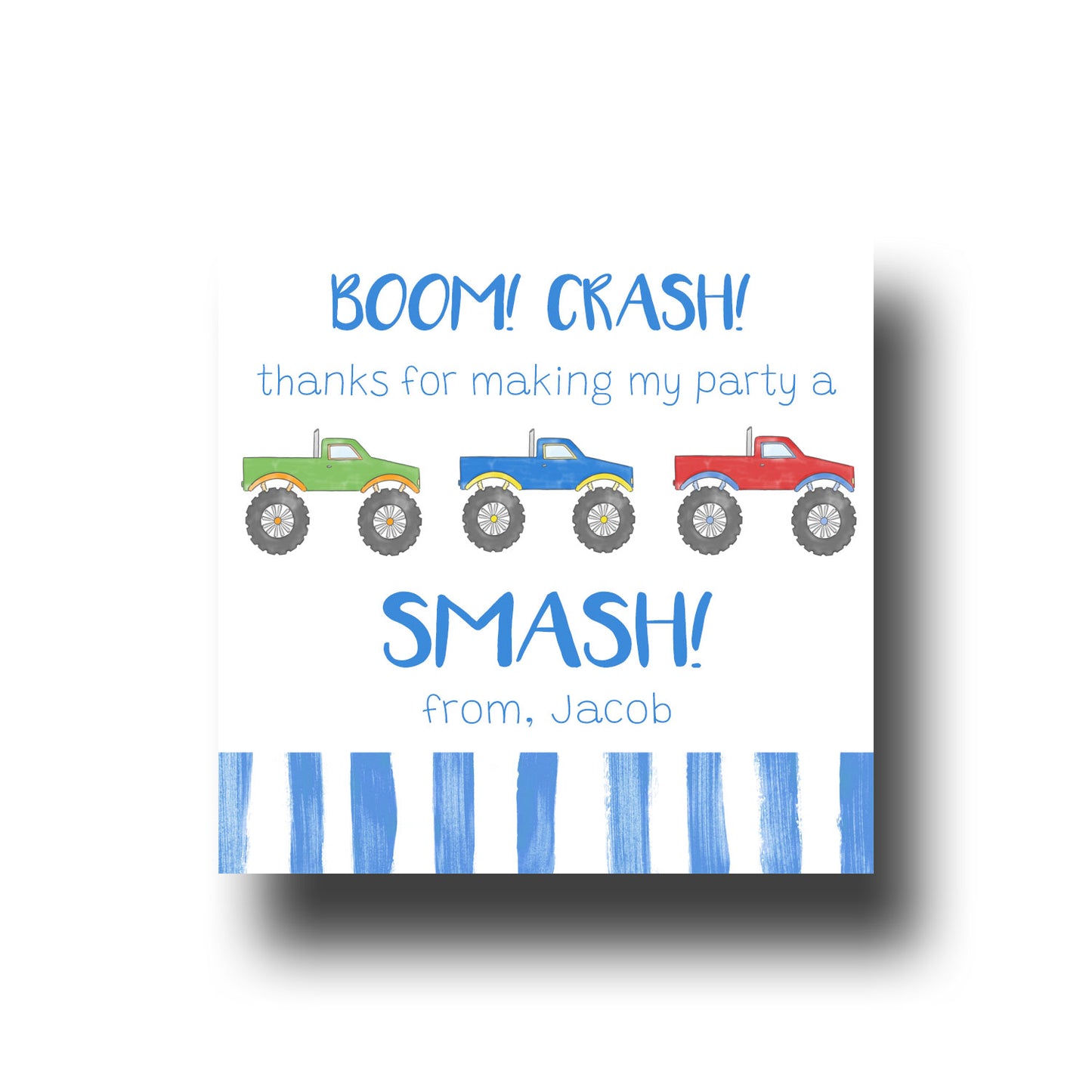 Favor Tags & Stickers - Monster Trucks