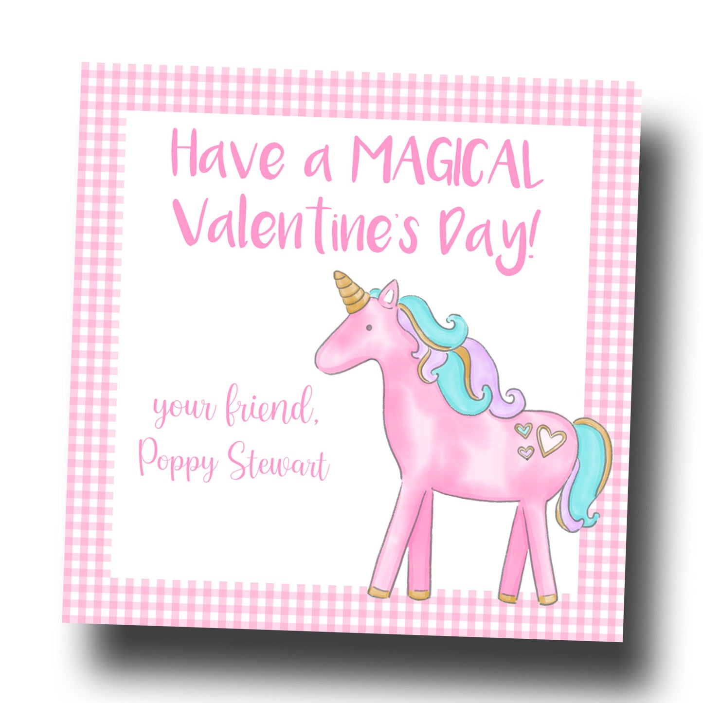 Valentine Tags & Stickers - Magical Unicorn