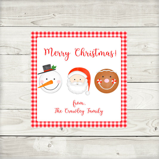 Gift Tags & Stickers, Santa and friends