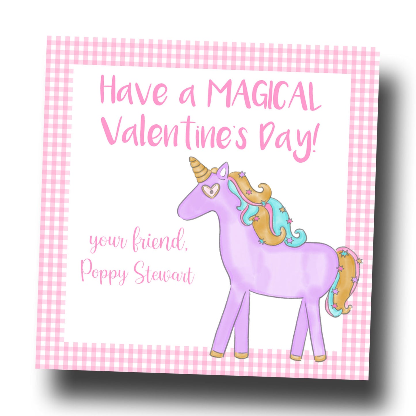 Valentine Tags & Stickers - Magical Unicorn
