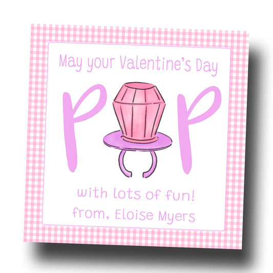 Valentine Tags & Stickers - POP Candy Ring